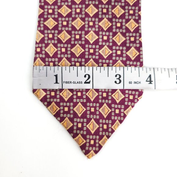 Expressions by APN Men Tie 100% Silk Geometric Purple Gray Gold Size 57x4 - NWOT - Picture 5 of 5